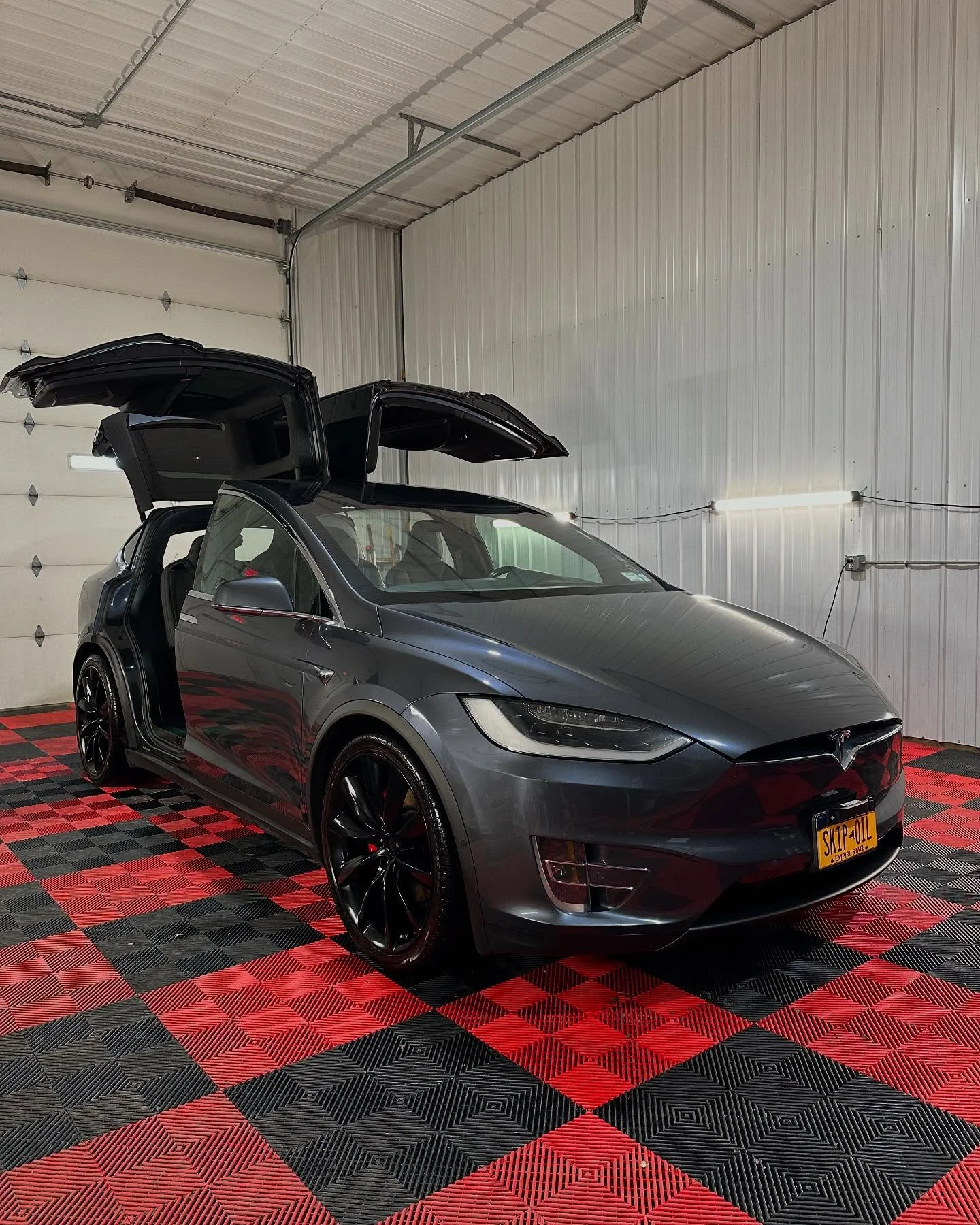 Tesla Model X luxury detailing with falcon doors Buffalo NY